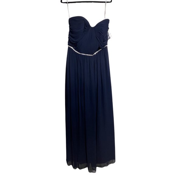 HP π NWT Jenny Packham Midnight Dress Sleeveless Rhinestone Accent - Picture 2 of 6